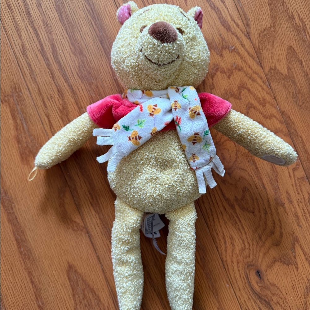 Scentsy Scent Buddy Plush Bear Toy with Red Shirt and Patterned Scarf